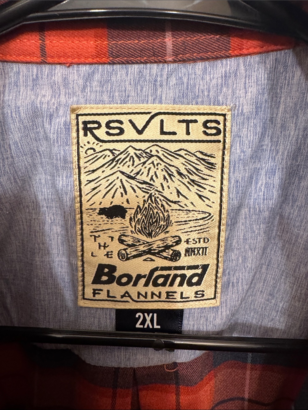 RSVLTS Red and Navy Plaid Button-Down Shirt - Picture 2 of 3